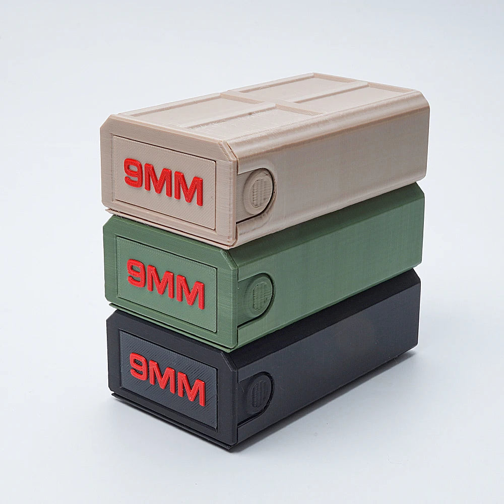 9mm pull-out ammo storage box; 50-round bullet ammo box storage case for shooting, hunting, firearm accessories, maintenance and