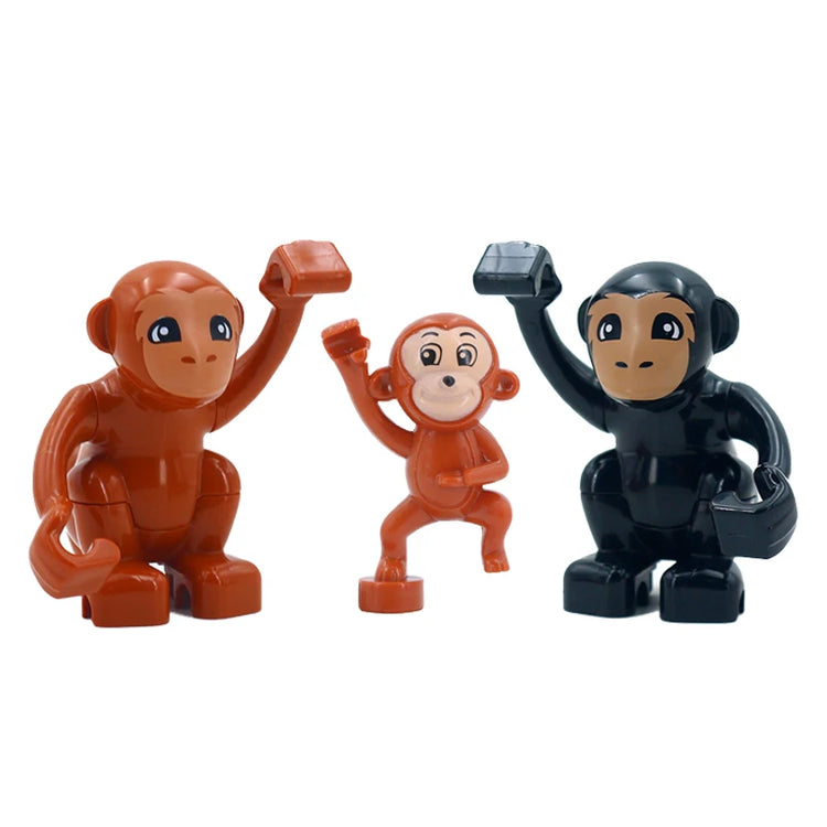 Big Building Blocks Animals Parts Zoo Sets Dinosaur Assemble Accessory Compatible Duplon Bricks Jurassic Toys for Children Gift
