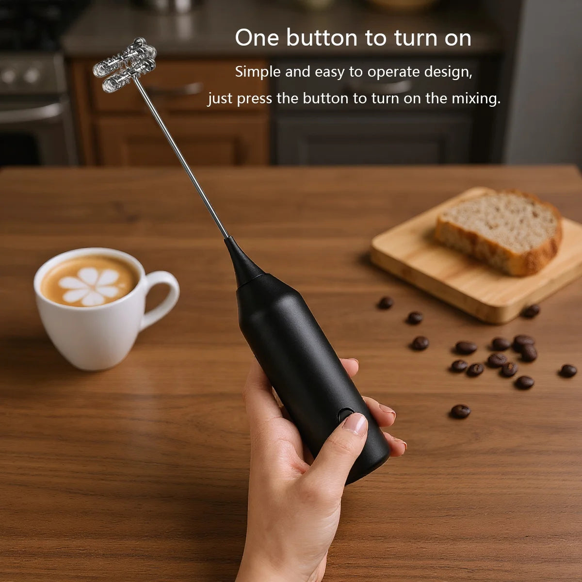 Electric Milk Frother Hand Mixer Portable Coffee Whisk Foam Maker Egg Beater Cream Blender for Dessert Drink Food Mixing
