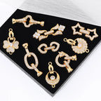 Juya 18K Gold Plated Decorative Fasteners Connector Locks Pearls Clasps Accessories For DIY Needlework Beads Jewelry Making