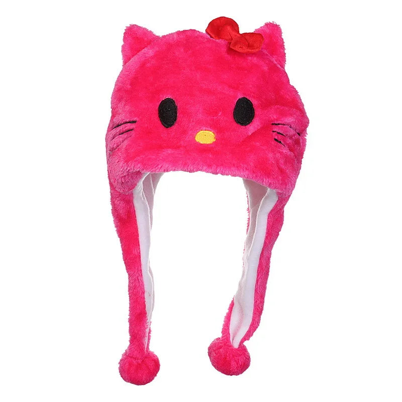 Fashionable Children's Winter Hat Plush Tiger Head Design Scarf Neck Protection Halloween Performance Cap Kids Warm Cozy Hat