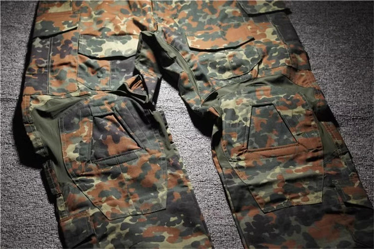GEN3 Flecktarn Training Tactical Frog Skin G3 Battle Frog Suit Long Sleeved+Long Pants Combat Hunting Breathable Clothes