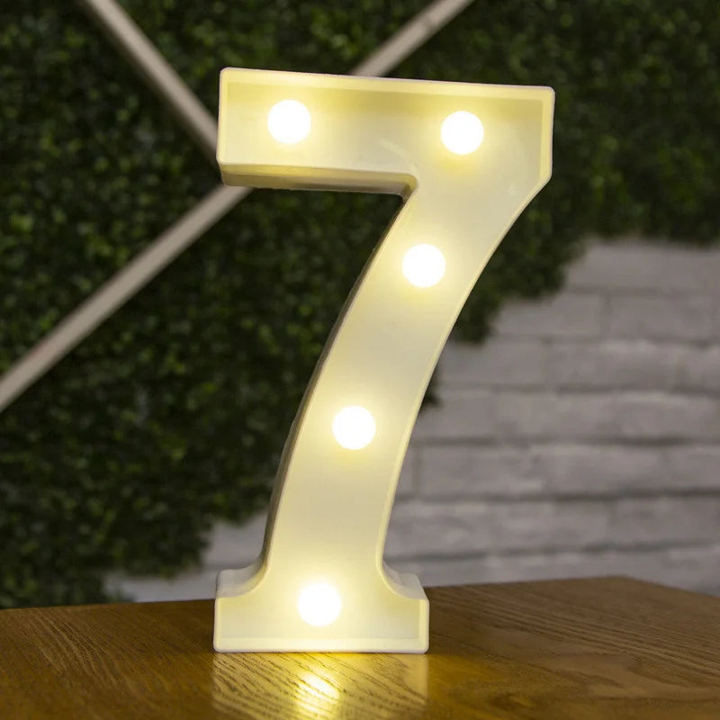Alphabet Letter LED Nights Lights Number Lamp Decor Party Room Birthday Wall Wedding Home Decorations Personalised Ornaments