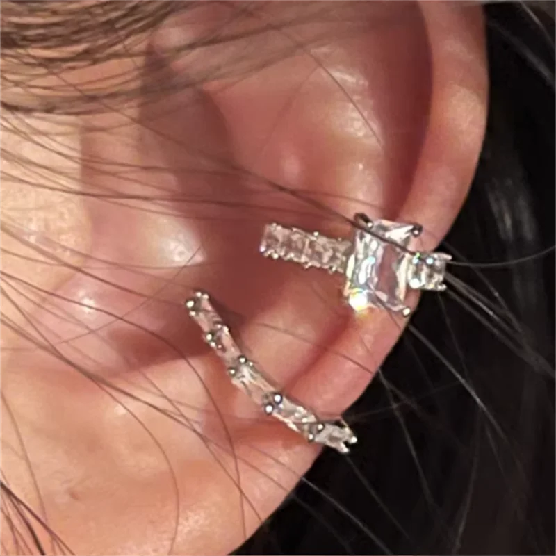 New Ear Cuff No Piercings Crystal Earring Cute Zircon Fake Cartilage Clip Earrings for Women Fashion Without Hole Jewelry Gift