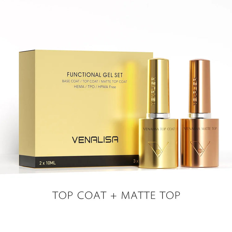 1/2/3pcs Kit Venalisa 10ml Nail Gel Polish HEMA/TPO Free Base Ultra Glossy Diamond Tempered Long Wear Top Coat Matt Gel Varnish