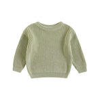 Autumn Baby Girls Boys Sweaters Coat Kids Knitting Pullovers Tops Baby Boys Girls Solid Color Basic Cotton Long Sleeve Sweater