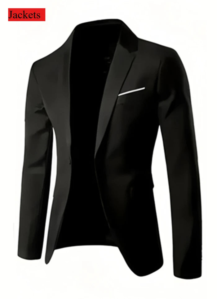 Elegant Men's Suit Sets- Slim Fit Tuxedo Set for Weddings & Formal Occasions, Black Suit
