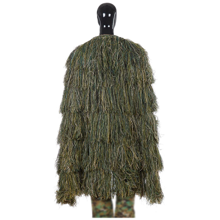 Lightweight Ghillie Poncho Tactical Sniper Ghillie Top for Airsoft Paintball Ghillie Poncho Suit Woodland