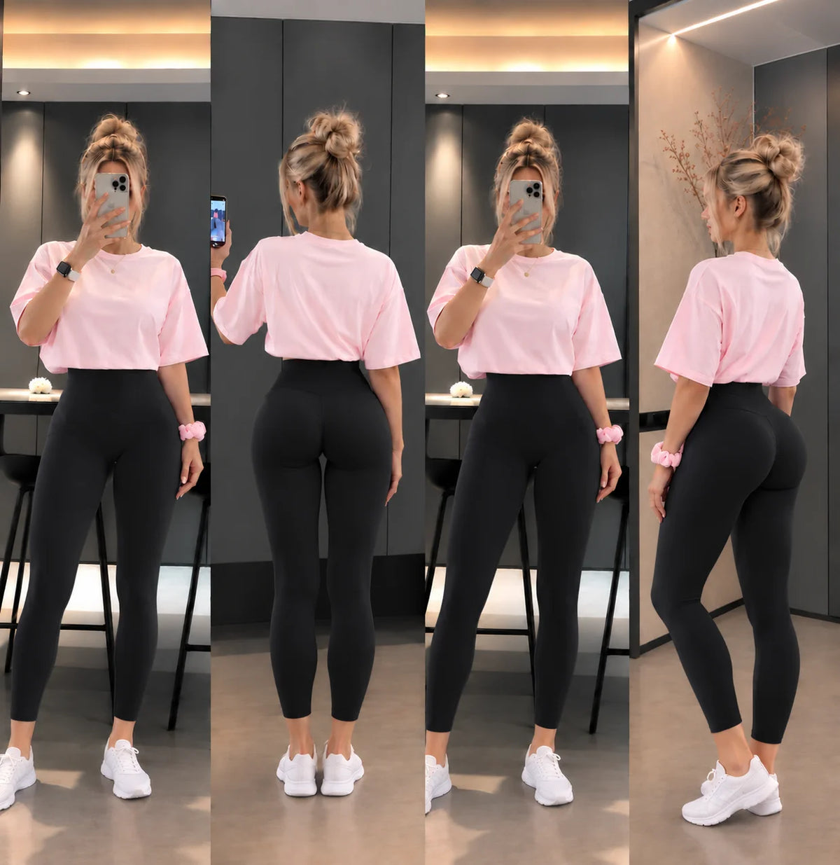 DFXEN Logo Women High Waisted Seamless Yoga Leggings Tummy Control Scrunch Butt Gym Fitness Workout Running Sports Pants