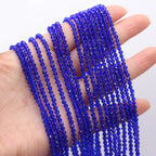 5 Strands 2mm 3mm Natural Stone Small Beads Hydro Round Faceted Crystal Spacer Glass Beads Bracelet DIY Jewelry Making Necklace