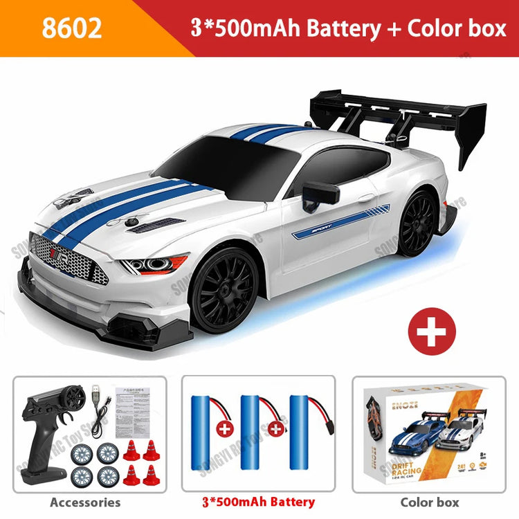 RC Drift Car 4WD Remote Control High Speed Racing Vehicle with LED Lights 2.4GHz Radio 4x4 Off-Road Truck Toy for Children Kids