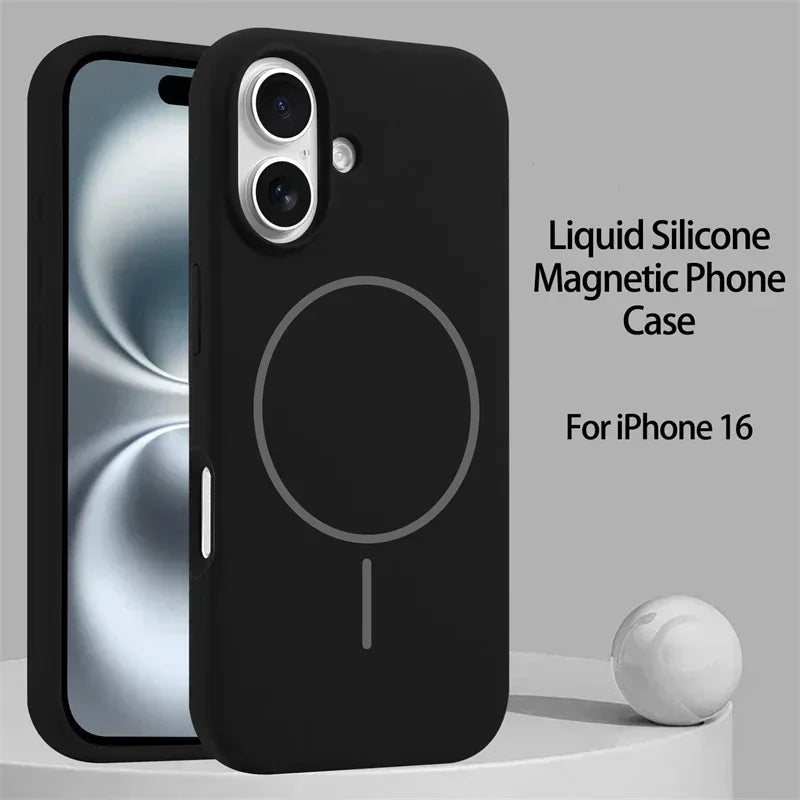 Original Liquid Silicone For Magsafe Case For iPhone 18 Pro 17 16 15 14 13 12 11 Pro Max Magnetic Wireless Charging Soft Cover