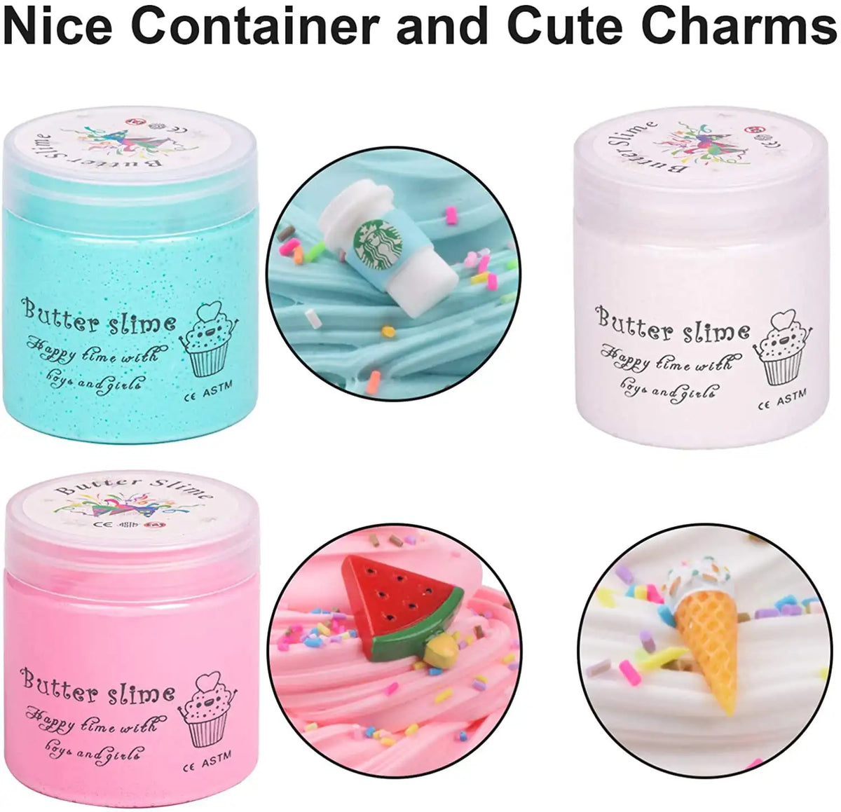Butter Slimes Soft Slime Toys Slime Set with 4-Pack Safe Color Toys Super Soft and Non-Stick DIY Surprise Slimes