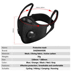 SHIZIWANGRI Cycling Face Mask Sport Washable Reusable with Filter Dust Mask Facemask for Men Bandana Actived Carbon Filters
