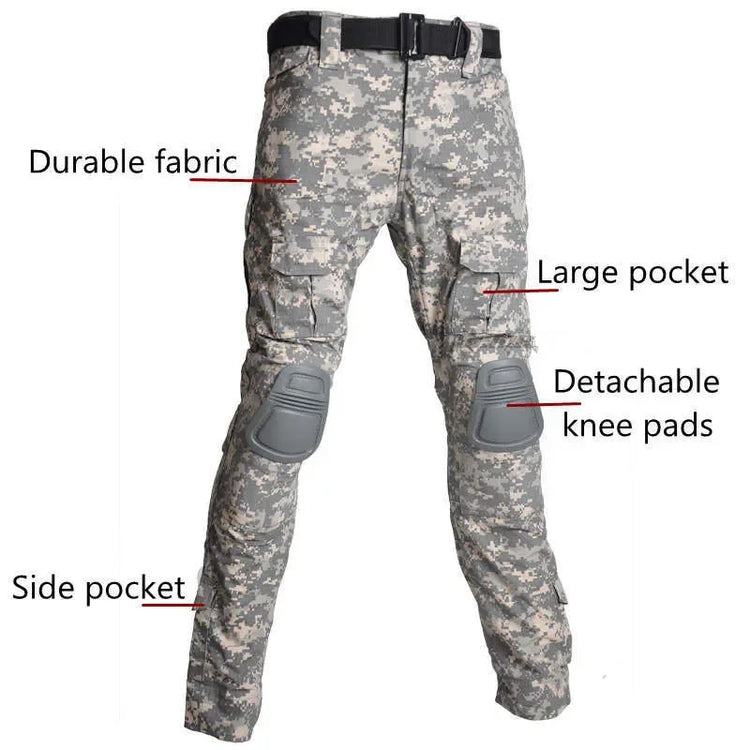 Green Tactical Suits Outdoor Uniform Men Clothing Training Suit Hunting Shirts Cargo Pants Paintball Mens Sets Wear Resistant