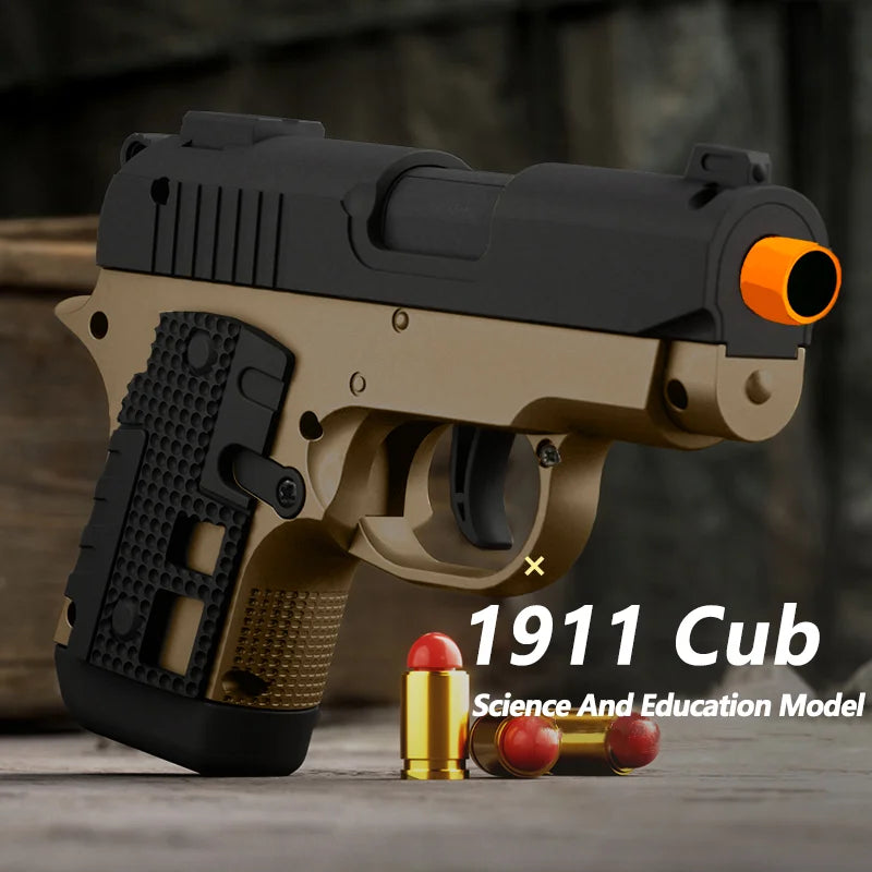 Pocket 1911 New Toy Gun Soft Bullet Gun Pistol [Upgraded Version Of Continuous] Continuous Bullet Change Shell Throwing Revolver
