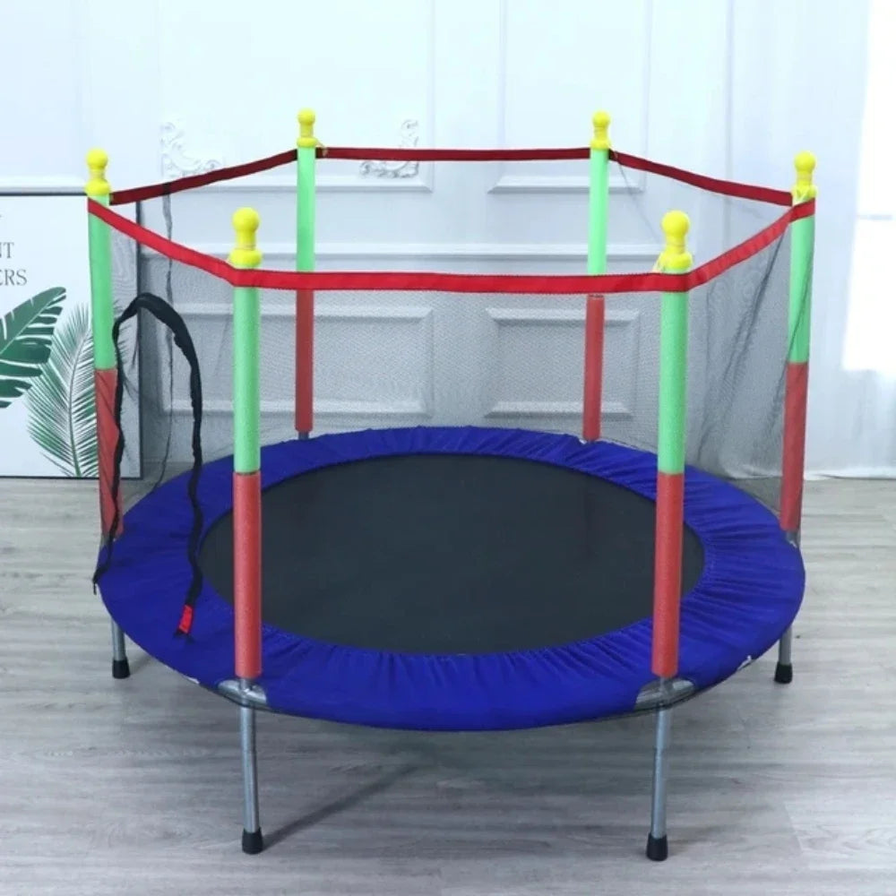 Protective Net Equipped Indoor Sports Entertainment Support 100 KG with High Quality Trampoline for Children Exercise Trampoline