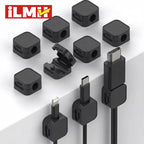 iLMH Non-magnetic Strong Cable Clips Adjustable Cord Holder, Adhesive Under Desk Mgmt Organizer, Home Office Car Wall Desktop