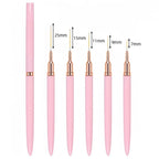 Nail Brush Pen 5pcs/set Nail Art Liner Brushes Set Elongated Striping Drawing Professional