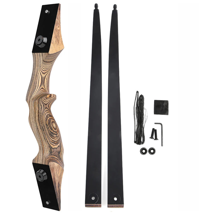 BLACK HUNTER 60'' Recurve Bow 25-60lbs Right/Left Hand Bow Tech Wood Traditional Bow Wooden Split Archery Bow For Hunting