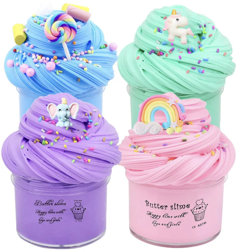 Butter Slimes Soft Slime Toys Slime Set with 4-Pack Safe Color Toys Super Soft and Non-Stick DIY Surprise Slimes