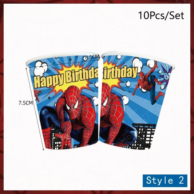 Spiderman Birthday Party Decorations Set Disposable Tableware Napkins Cup Plate Spidey and His Amazing Friends Birthday Supplies