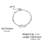 Lucktune Angel Wing Pendant Bracelet for Women Stainless Steel Beads Chain Bracelet Fashion Kpop 2025 New Jewelry Wedding Gift