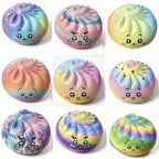 Glitter Dumplings Stress Relief Toy Bun Squishy Toy Fidget Premium Soft Slow Resilience Stress Relief Sensory Squeeze Toy