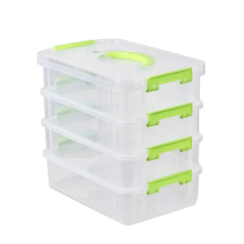 Building Blocks Storage Box Transparent Visibility Tool Classification Boxes Moisture-Proof Grid Drawer Stackable Casket