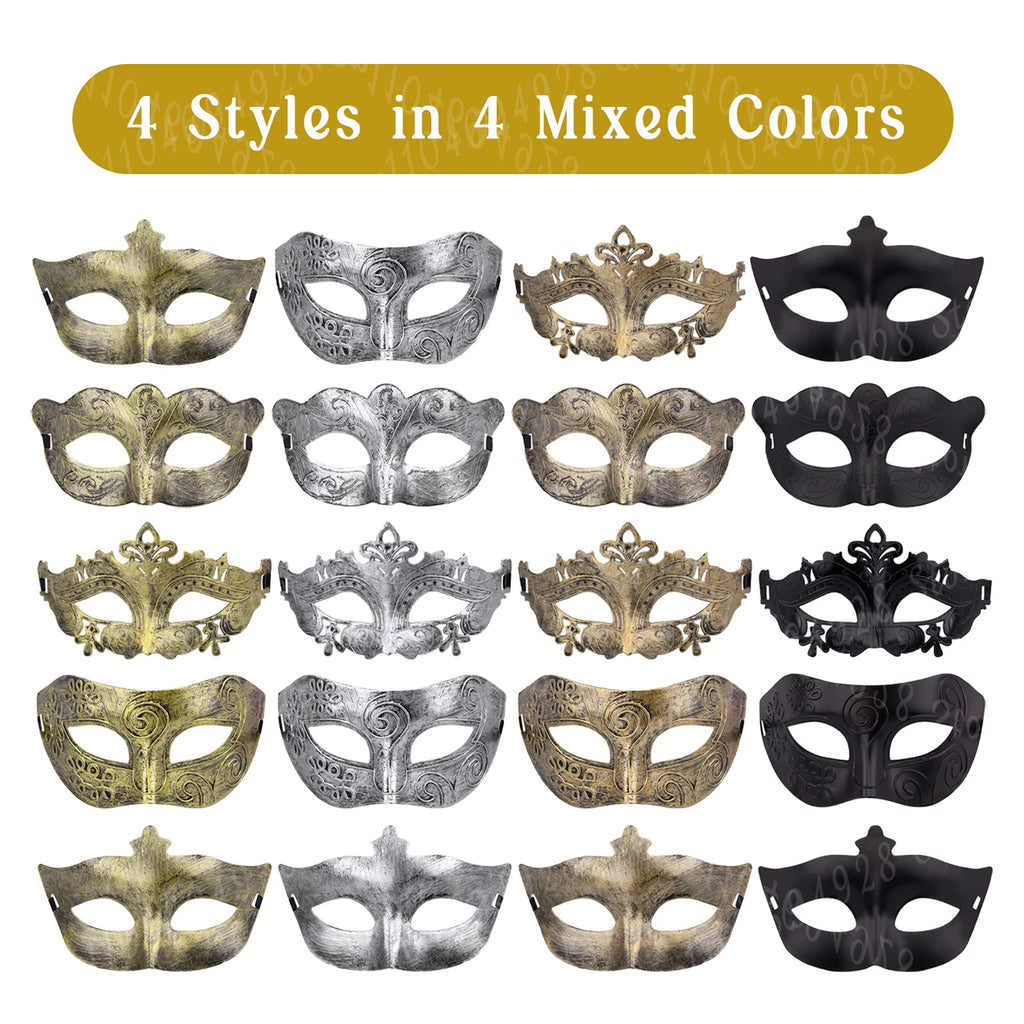 20-120Pcs Masquerade Masks Bulk Venetian Carnival Masks Vintage Antique Party Masks for Women Men Mardi Gras Prom Halloween