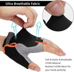 1 Pair Anti-Slip Cycling Gloves Breathable Half Fingerless Gloves Mtb Gloves Sunscreen Elastic Outdoor Sport Bicycle Gloves