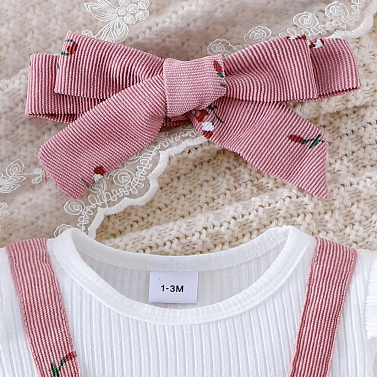 Citgeett Autumn Infant Baby Girls Long Sleeve Romper Floral Print Patchwork Bow Jumpsuits Cute Headband Clothes Set