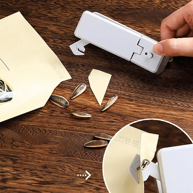 Heat Seal Device,  2-in-1 USB Chip Bag Sealer Machine with Cutter Heat Sealer Food Resealer Bag Kitchen Tool for Snacks Sealing