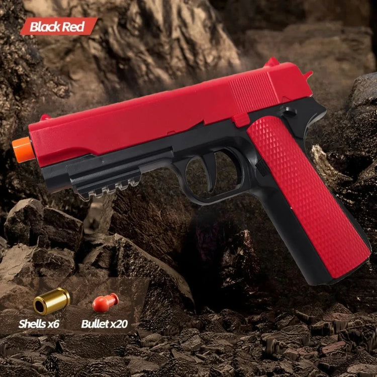M92 2011 Toy Gun Education Pistol Model Continuous Shell Throwing Soft Bullet Launcher Outdoor Shoot Games for Children Gift