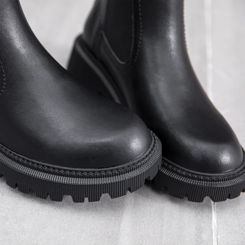 AIYUQI Women's Chelsea Boots Genuine Leather New Autumn Winter Fashion Women's Ankle Boots Retro Winter Boots Ladies  WHSLE MTO