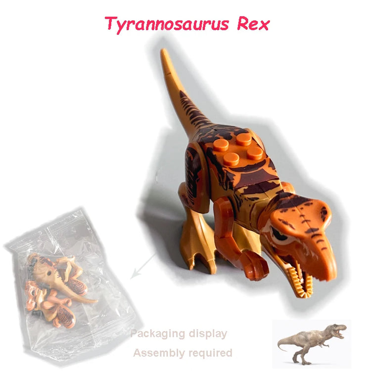 Dinosaur Figures World Building Blocks Set Jurassic Dino Model Educational STEM Bricks DIY Assemble Toys for Kids Birthday Gifts