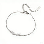 Lucktune Angel Wing Pendant Bracelet for Women Stainless Steel Beads Chain Bracelet Fashion Kpop 2025 New Jewelry Wedding Gift