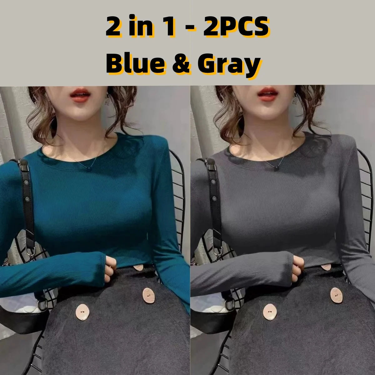 Autumn Office Lady Basic O-Neck Slim T-Shirt Women Solid Multi Color All-Match Trend Casual Top Screw Thread Long Sleeve Elastic