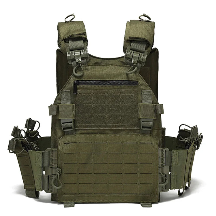 Multi Functional Quick Release Vest Laser Cutting MOLLE Hunting Vest Waterproof and Wear-Resistant Outdoor Training Vest