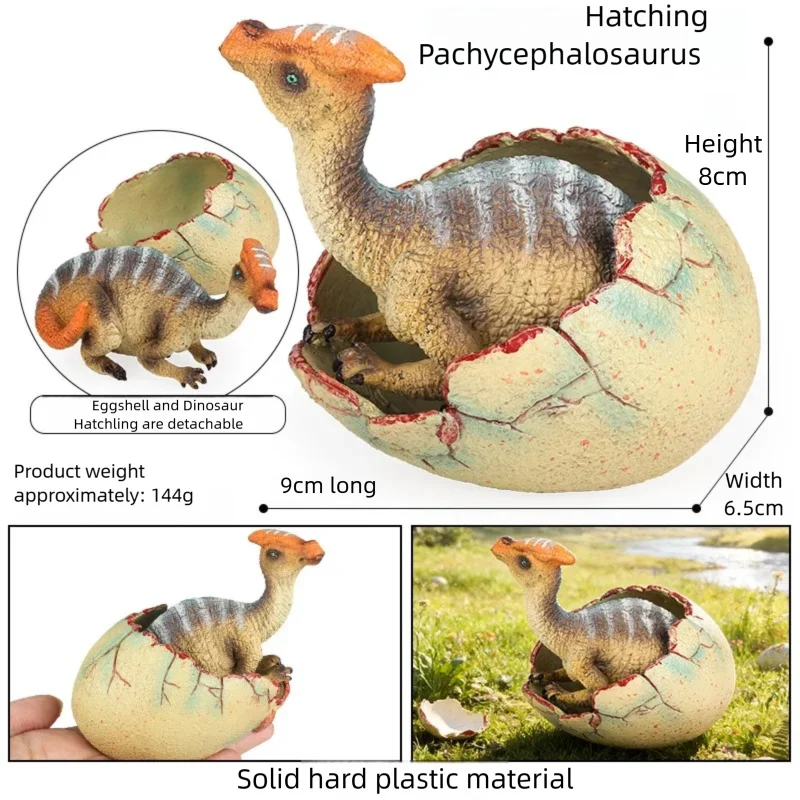 Realistic Hatching Dinosaur Egg Model T-Rex Spinosaurus Velociraptor Pterosaur Figurine Statue Home Decor Collection Ornaments