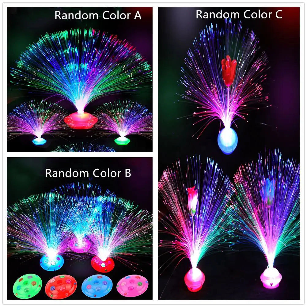 Flashing Home Decor Nighting Lighting Lamps Night Lamp LED Fiber Optic Light Christmas Decoration Multicolor