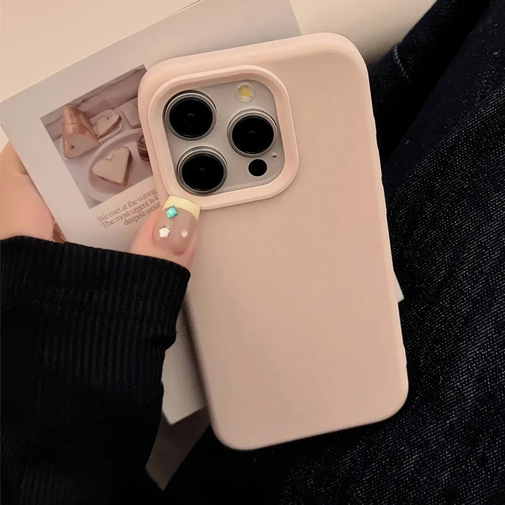 Dopamine-Inspired Silicone Solid Color Simple Fashion Phone Case for iPhone 18 17 Pro 16 Plus 16 18 Pro Max 15 14 13 12 11 Cover