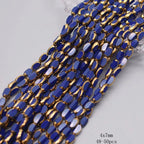 4x7mm 50pcs/lot Briolette Oval Glass Beads Plating Gold Color Crystal Glass Loose Spacer Beads For Beads for Jewelry Making DIY