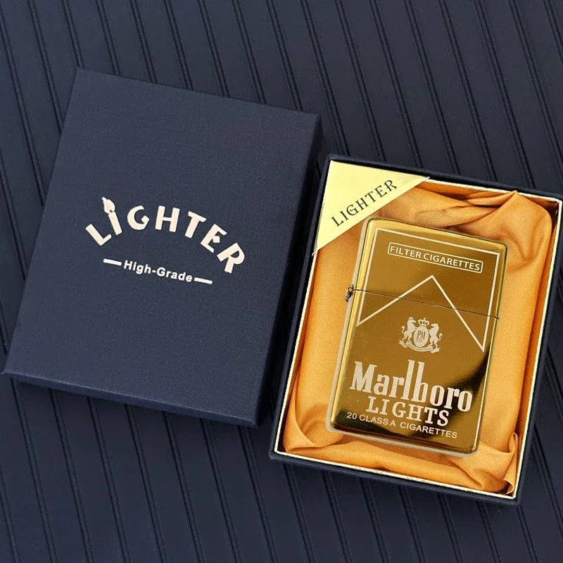 Marlboro Grinding Wheel Lighter, White Paint Green Label Red Label, Multi-color Selection, Men's Gift Wholesale