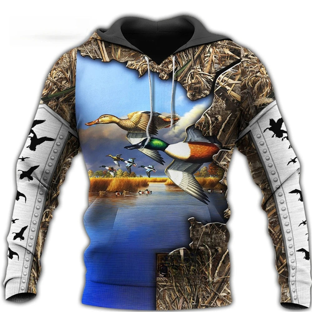 2024 Four Seasons Maple Leaf Camouflage 3D Sports Shirt Men's Fishing Outdoor Camping Hunting Clothing Jacket Men's Hoodie
