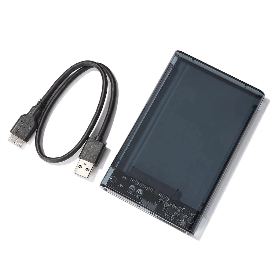 Transparent HDD Case HDD Enclosure 2.5 Inch SSD SATA To USB 2.0 Type-C Adapter Portable External Hard Drive Box Tool-Free