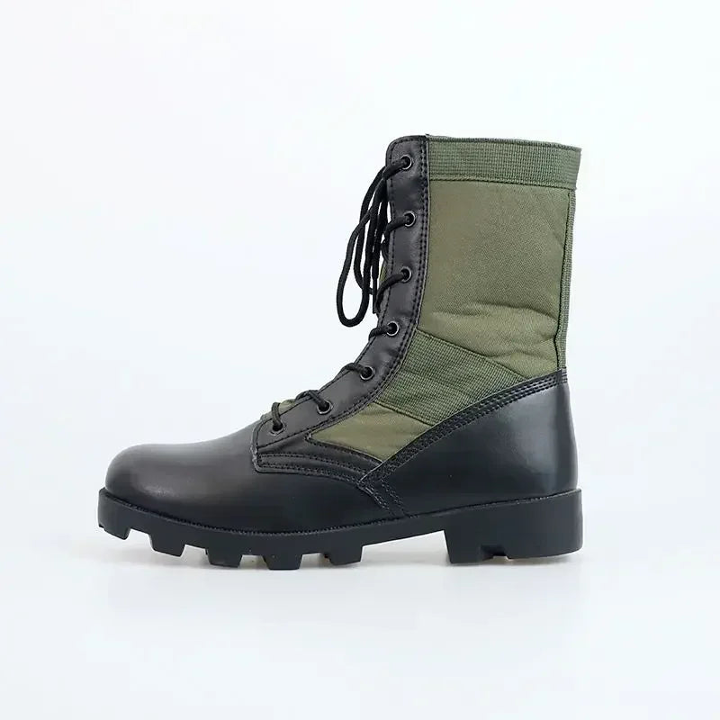 Lace Up Waterproof Outdoor Shoes Breathable Canvas Camouflage Tactical Combat Desert Ankle Boots Men Boots
