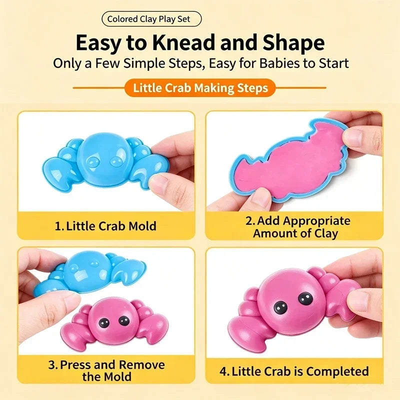 Non-Toxic Color Dough Set Wheat Based Modeling Clay Toys with Molds DIY Unicorn Marine Life Plasticine Craft Kit Educational Toy