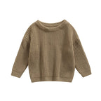 Autumn Baby Girls Boys Sweaters Coat Kids Knitting Pullovers Tops Baby Boys Girls Solid Color Basic Cotton Long Sleeve Sweater