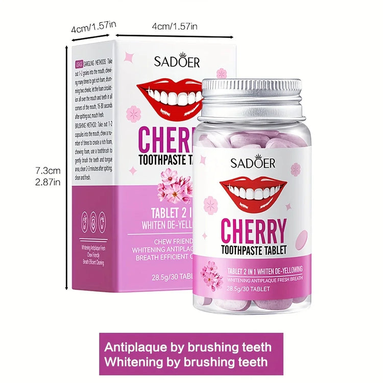 Sakura Flavored Solid Toothpaste Tablets, Deeply Cleaning Teeth, Chewable Toothpaste Tablet, Fresh Breath, Basic Oral Care 28.5g